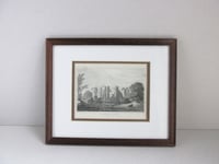 Image 1 of Antique Bodyham Castle Sussex Small Engraving Art Print in Wooden Frame, frame marks