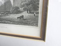 Image 5 of Antique Bodyham Castle Sussex Small Engraving Art Print in Wooden Frame, frame marks