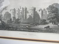 Image 4 of Antique Bodyham Castle Sussex Small Engraving Art Print in Wooden Frame, frame marks