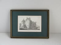 Image 1 of Antique St Briavell's Castle Gloucestershire Small Engraving Art Print, Framed, frame marks/wear  