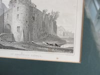 Image 4 of Antique St Briavell's Castle Gloucestershire Small Engraving Art Print, Framed, frame marks/wear  
