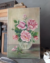 Image 1 of Peinture à l'huile, bouquet de roses 
