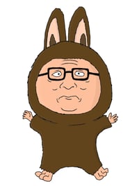 Hank Hill labubu sticker 