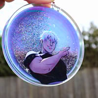 Image 1 of Hollow Purple Glitter Keychain