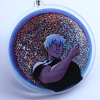 Image 3 of Hollow Purple Glitter Keychain