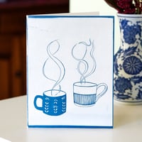 Image 2 of Coffee Cup Cyanotype Greeting Cards