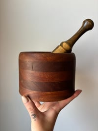 Image 1 of Vintage Wood Pestle & Mortar 