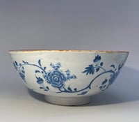 Image 3 of Eighteenth Century English Delftware Punch Bowl; Inscribed ‘Success to y Duke’