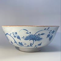 Image 4 of Eighteenth Century English Delftware Punch Bowl; Inscribed ‘Success to y Duke’