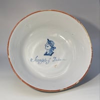 Image 1 of Eighteenth Century English Delftware Punch Bowl; Inscribed ‘Success to y Duke’