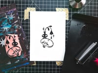 SAD SKULL 5x7 Block Print