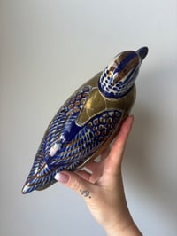 Image 3 of Vintage Tonala Brass & Ceramic Duck 