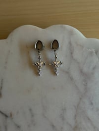 Image 5 of Pop Punk Princess Butterfly Cross Dangles (Silver)