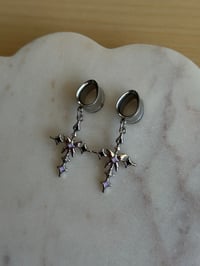 Image 4 of Pop Punk Princess Butterfly Cross Dangles (Silver)