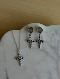 Image 6 of Pop Punk Princess Butterfly Cross Dangles (Silver)