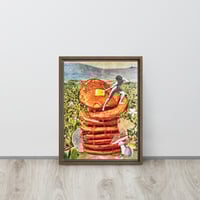 Image 4 of FREE SHIPPING - Patting Butter on the Summit of Mt. Pancakeolympous - 12x16 Walnut Framed Canvas
