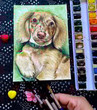 Image 3 of Custom pet watercolor painting 100% handmade- various sizes