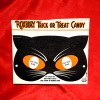 Image 1 of Roxbury Trick or Treat Candy Black Cat - Halloween Party mask (1955) - cutout