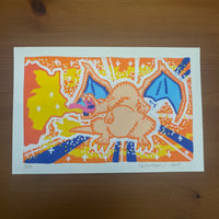 PokePosca Sparkle Fire Dragon Original Art