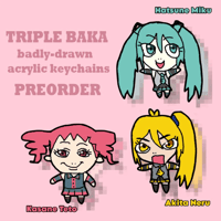 Image 1 of PREORDER Triple Baka badly-drawn acrylic keychains