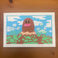 PokePosca Peeking Worm Original Art