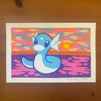 PokePosca Baby Blue Serpent Original Art