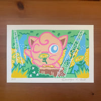PokePosca Pink Karaoke Puff Original Art