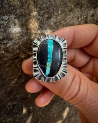 Image 4 of WL&A Handmade High Grade Black Jack Ribbon Heavy Signet Ring - Size 12