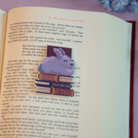 Image 4 of Bunny Bookpile Magnetic Bookmark