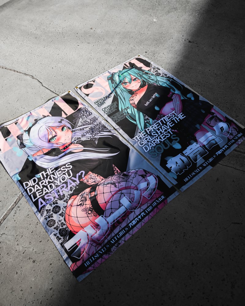 Image of Goth Hatsune Miku Flag
