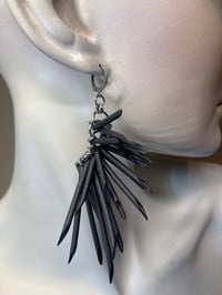 Image 2 of BLACK URCHIN | Quill Soft Rubber Earrings