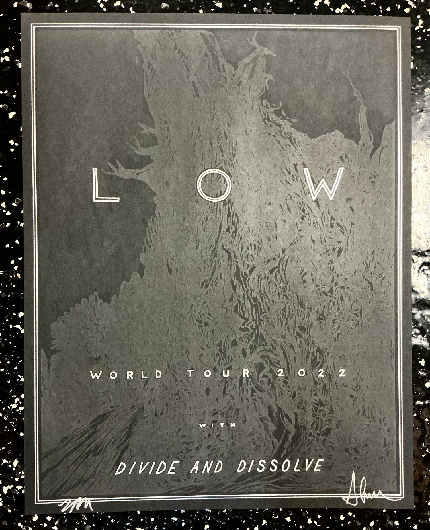 Image of LOW letterpress poster/ signed by ALAN and ZAK/ DOCTORS WITHOUT BORDERS BENEFIT