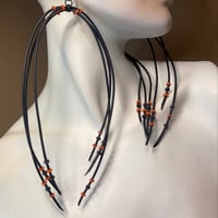 Image 1 of OOAK | CNIDARIAN Tentacle Earrings w/Orange accents 