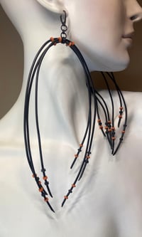 Image 2 of OOAK | CNIDARIAN Tentacle Earrings w/Orange accents 