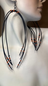 Image 3 of OOAK | CNIDARIAN Tentacle Earrings w/Orange accents 