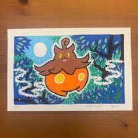 PokePosca Halloween Pumpkin Cat Original Art