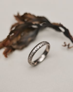 Image of 18ct White gold 4mm horn texture ring