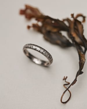 Image of 18ct White gold 4mm horn texture ring
