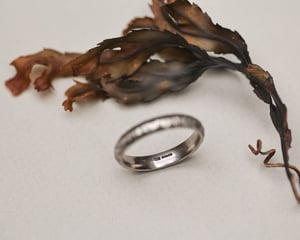 Image of 18ct White gold 4mm horn texture ring