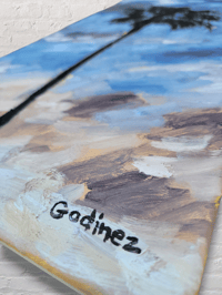 Image 4 of Solitary Palm oil painting 