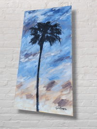Image 3 of Solitary Palm oil painting 