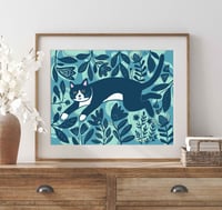 Image 1 of Tuxedo Cat Art Print