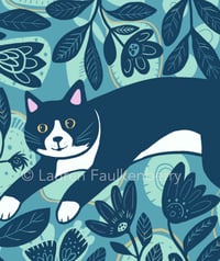 Image 2 of Tuxedo Cat Art Print