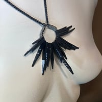 Image 1 of SPIRIT | Teardrop Rubber Necklace on Black Stainless Chain