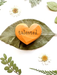 Image 3 of Talented - Mini Wood Burned Heart