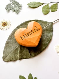 Image 2 of Talented - Mini Wood Burned Heart