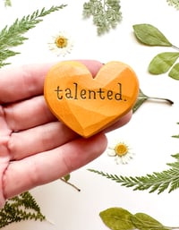 Image 1 of Talented - Mini Wood Burned Heart