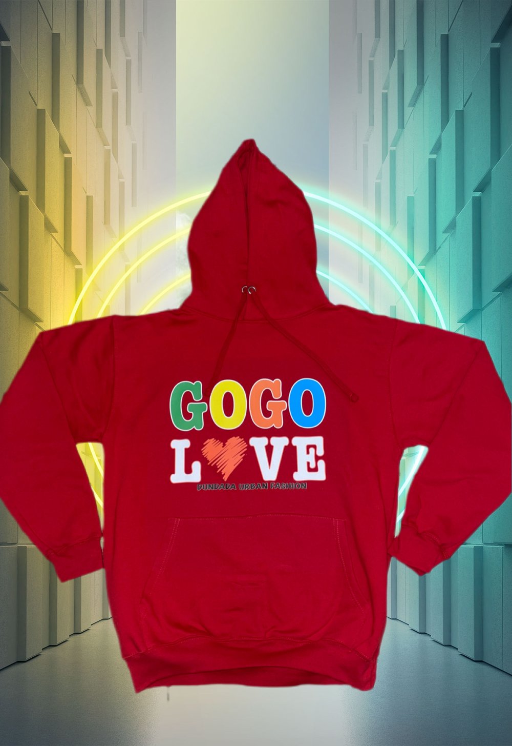 Custom made red GOGO LOVE hoodie