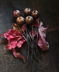 Image 1 of Bronze Pumpkin Bobby Pins ~ set of 2