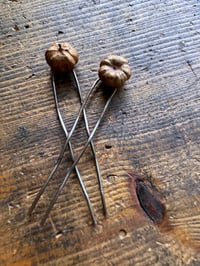 Image 2 of Bronze Pumpkin Bobby Pins ~ set of 2